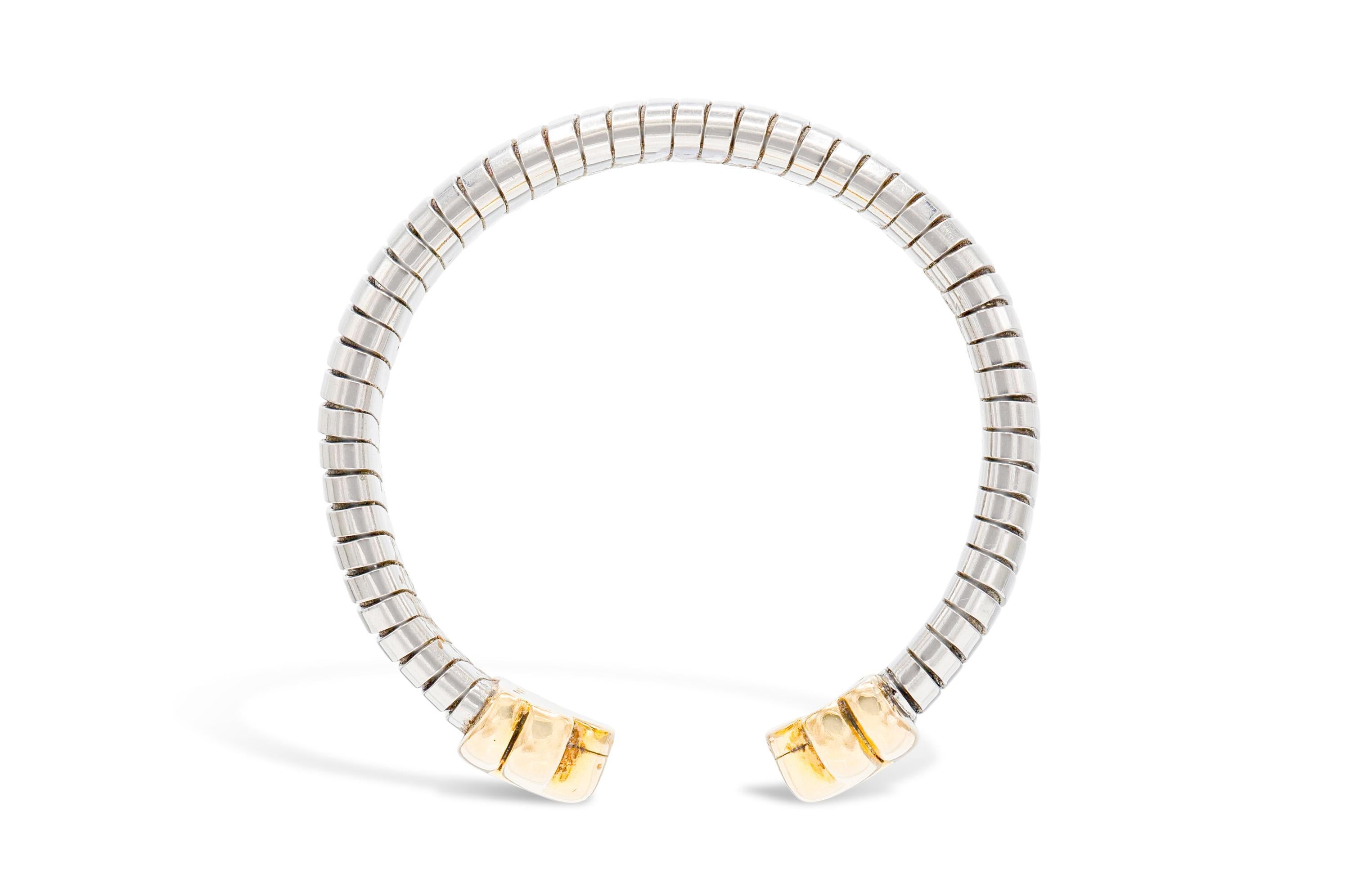 Zweifarbiges Parentesi Tubogas-Armband, Parentesi Parentesi, Vintage, Bvlgari Damen im Angebot