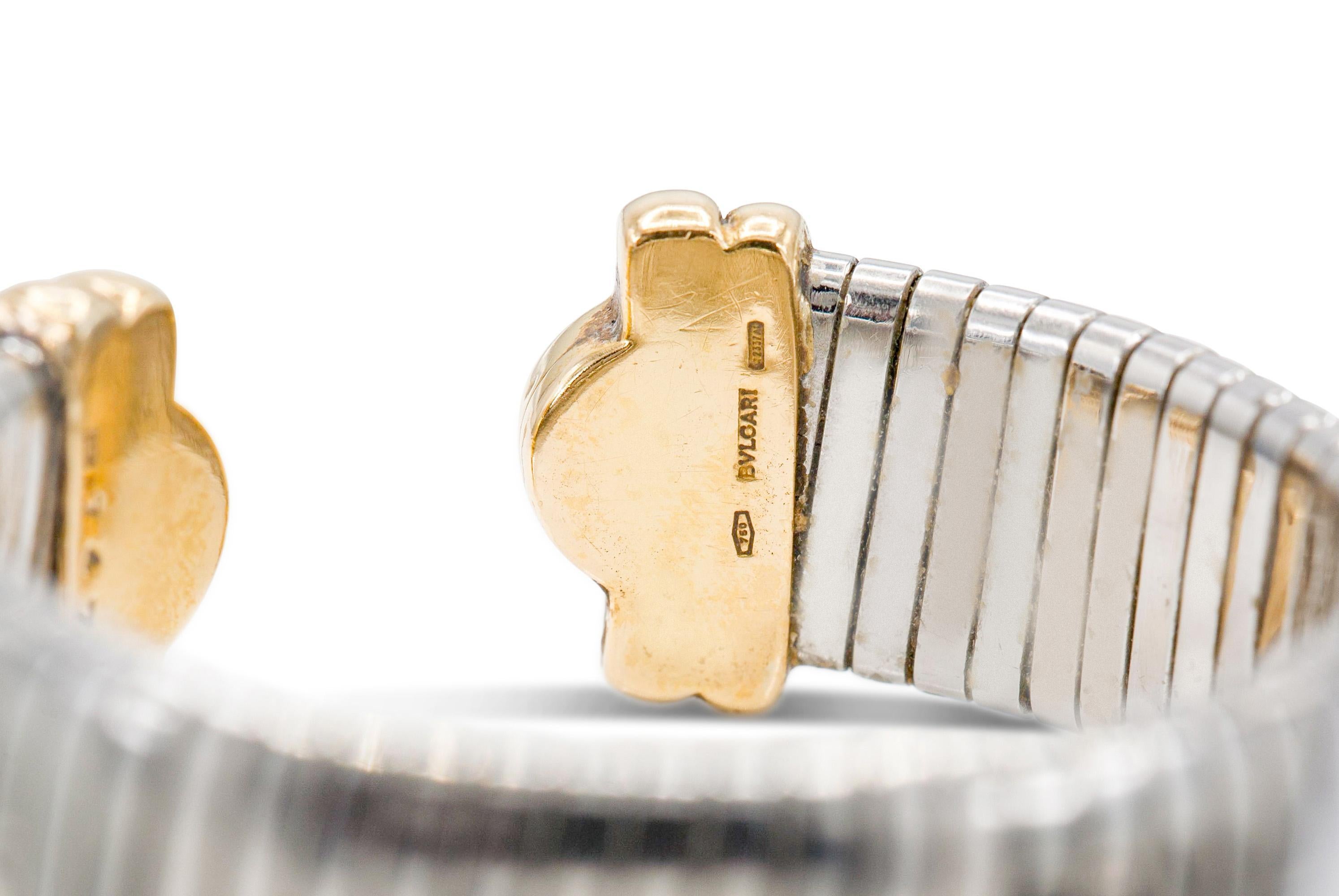Zweifarbiges Parentesi Tubogas-Armband, Parentesi Parentesi, Vintage, Bvlgari im Angebot 1