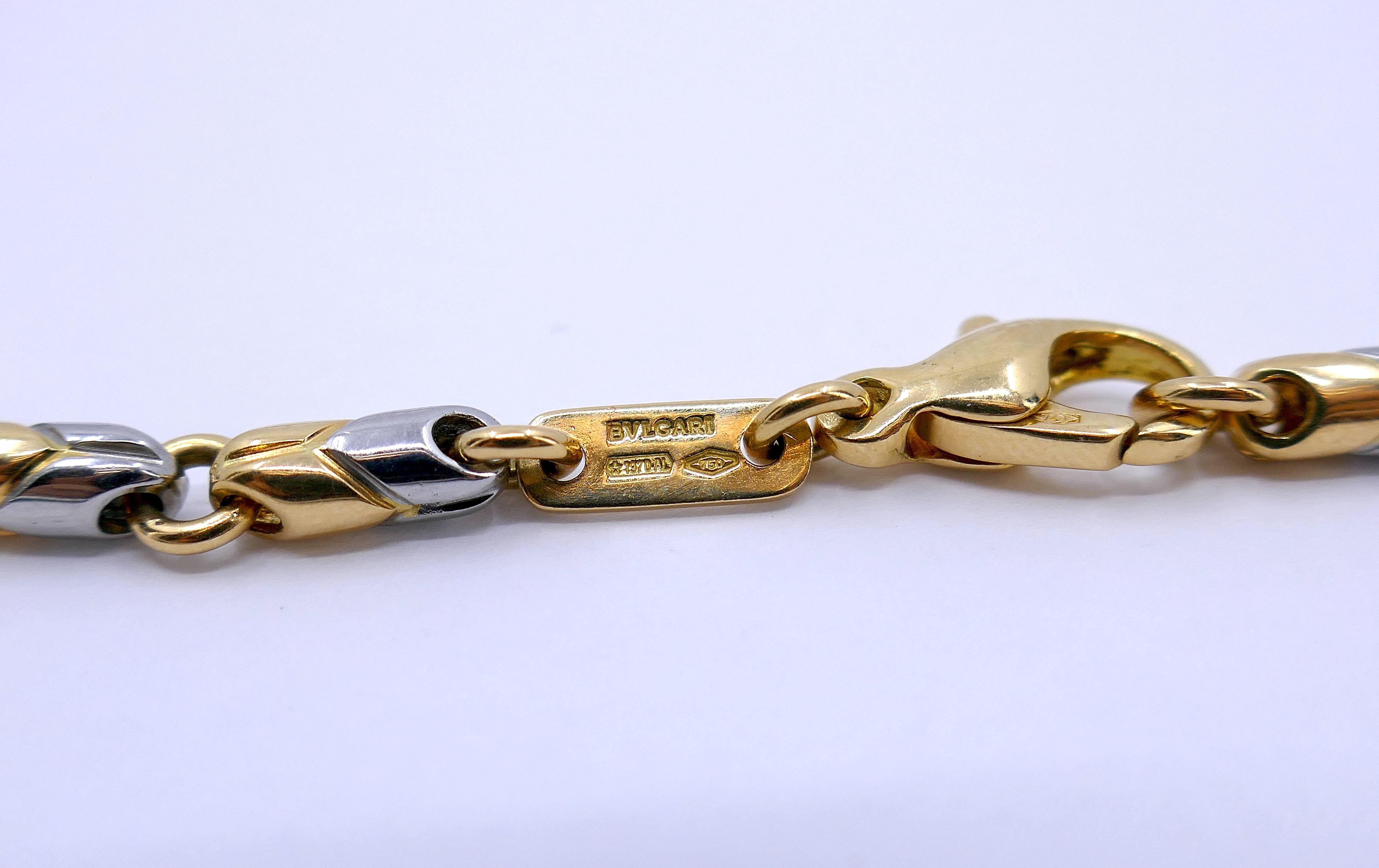 Vintage Bvlgari Zodiac Anhänger & Kette Halskette 18k Gold & Stahl im Angebot 1