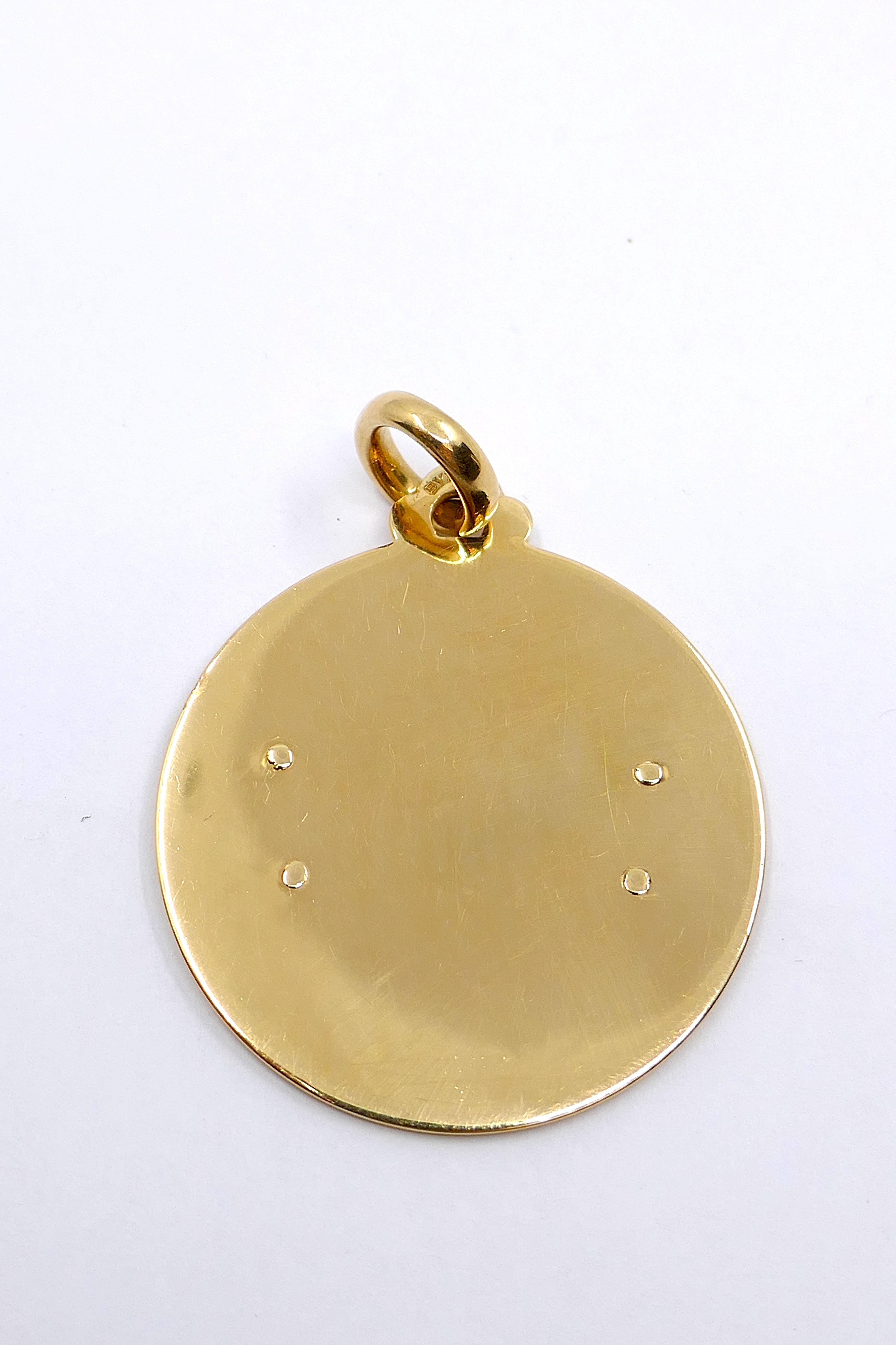 Vintage Bvlgari Zodiac Pendant & Chain Necklace 18k Gold & Steel For Sale 4