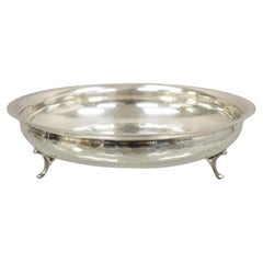 Vintage BWKS Handarbeit Hand Hammered German Silver Plated Round Trinket Dish