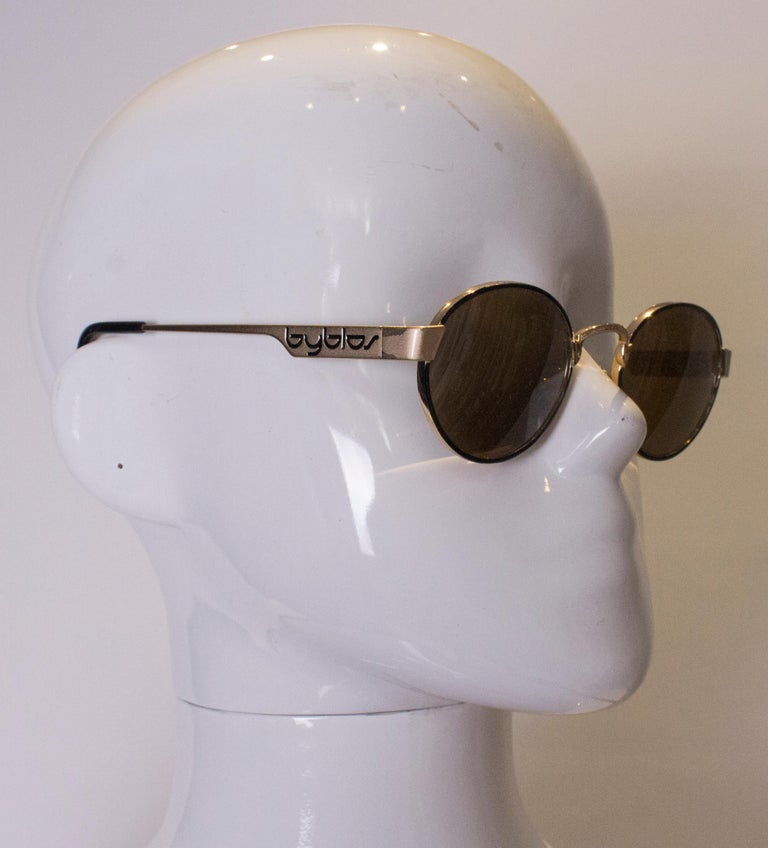 BYBLOS Rare 90s sunglasses vintage signature logo silver oval 165s byblos-280s-7002.jpg main image 2