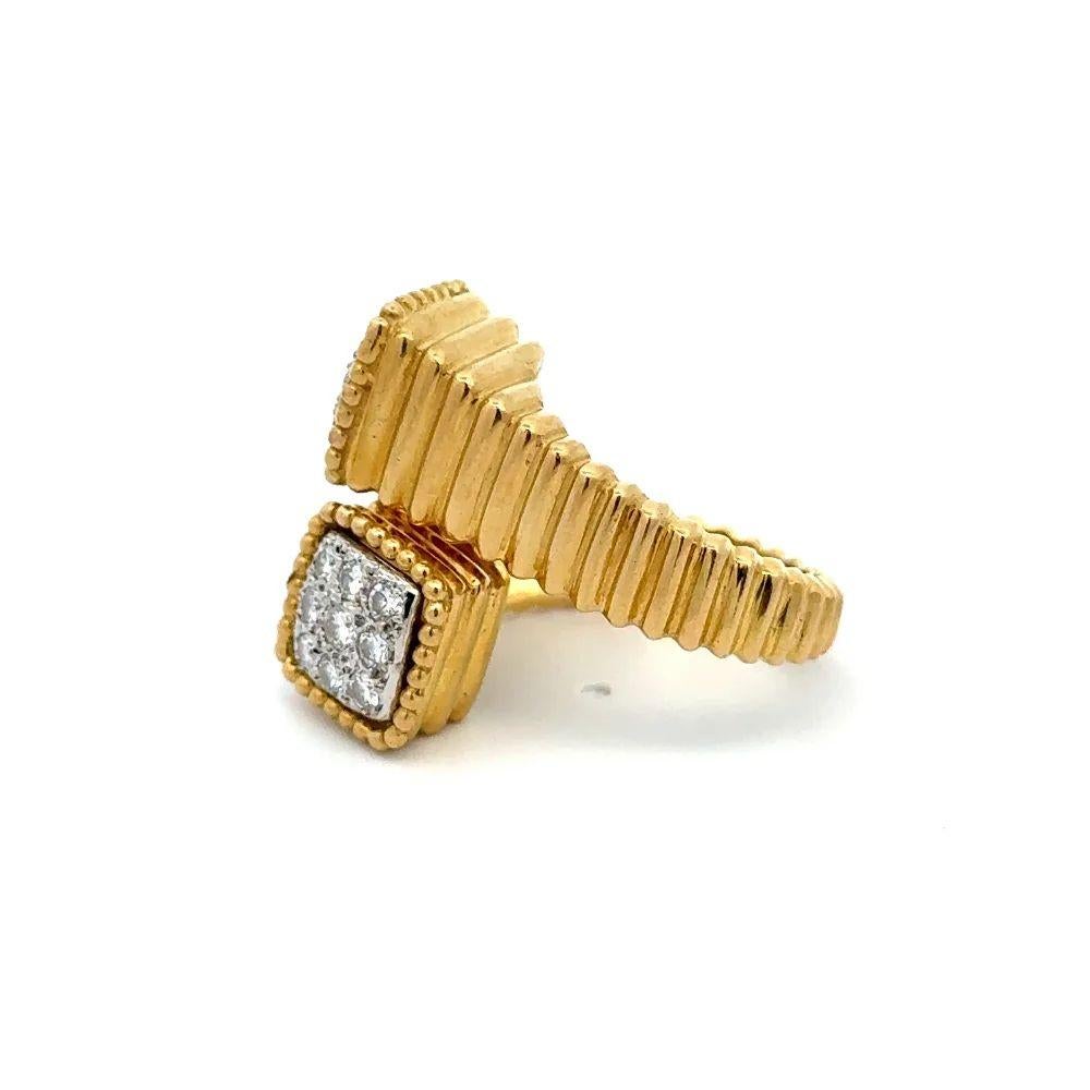Statement-Ring, Vintage, Bypass Moi et Toi, Crossover, Diamant, Gold (Brillantschliff) im Angebot