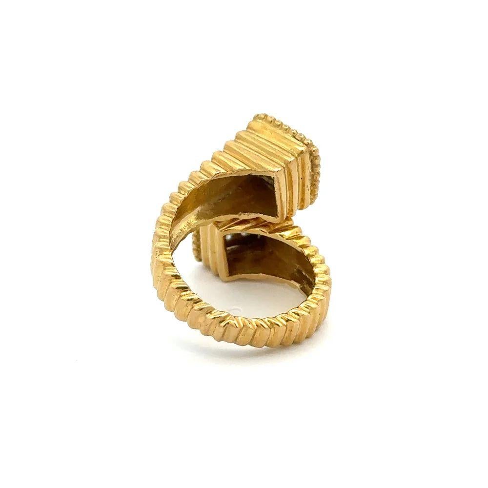 Statement-Ring, Vintage, Bypass Moi et Toi, Crossover, Diamant, Gold im Zustand „Hervorragend“ im Angebot in Montreal, QC
