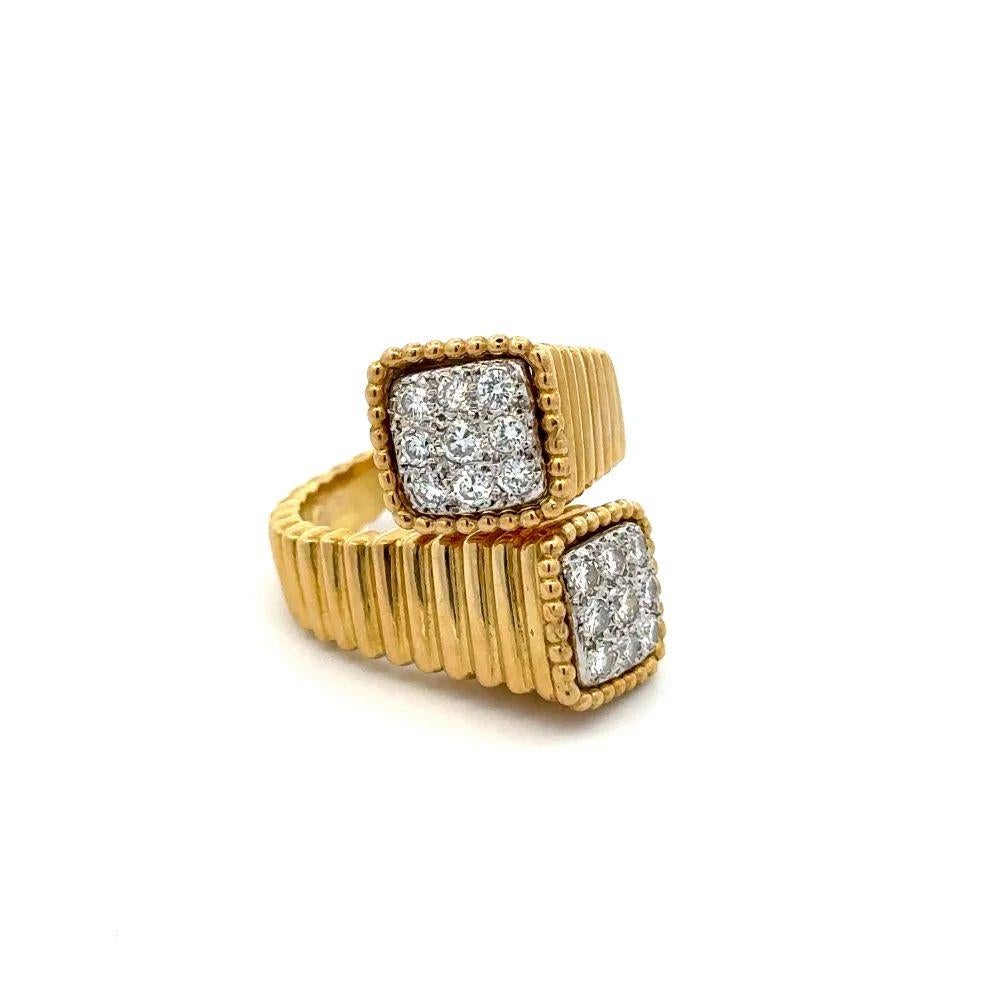Statement-Ring, Vintage, Bypass Moi et Toi, Crossover, Diamant, Gold Damen im Angebot