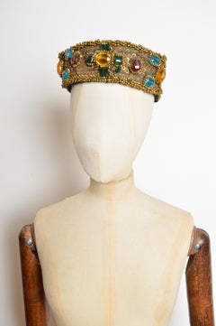Vintage Byzantine Inspired Jewel Stone Head Dress Band - Head piece Crown