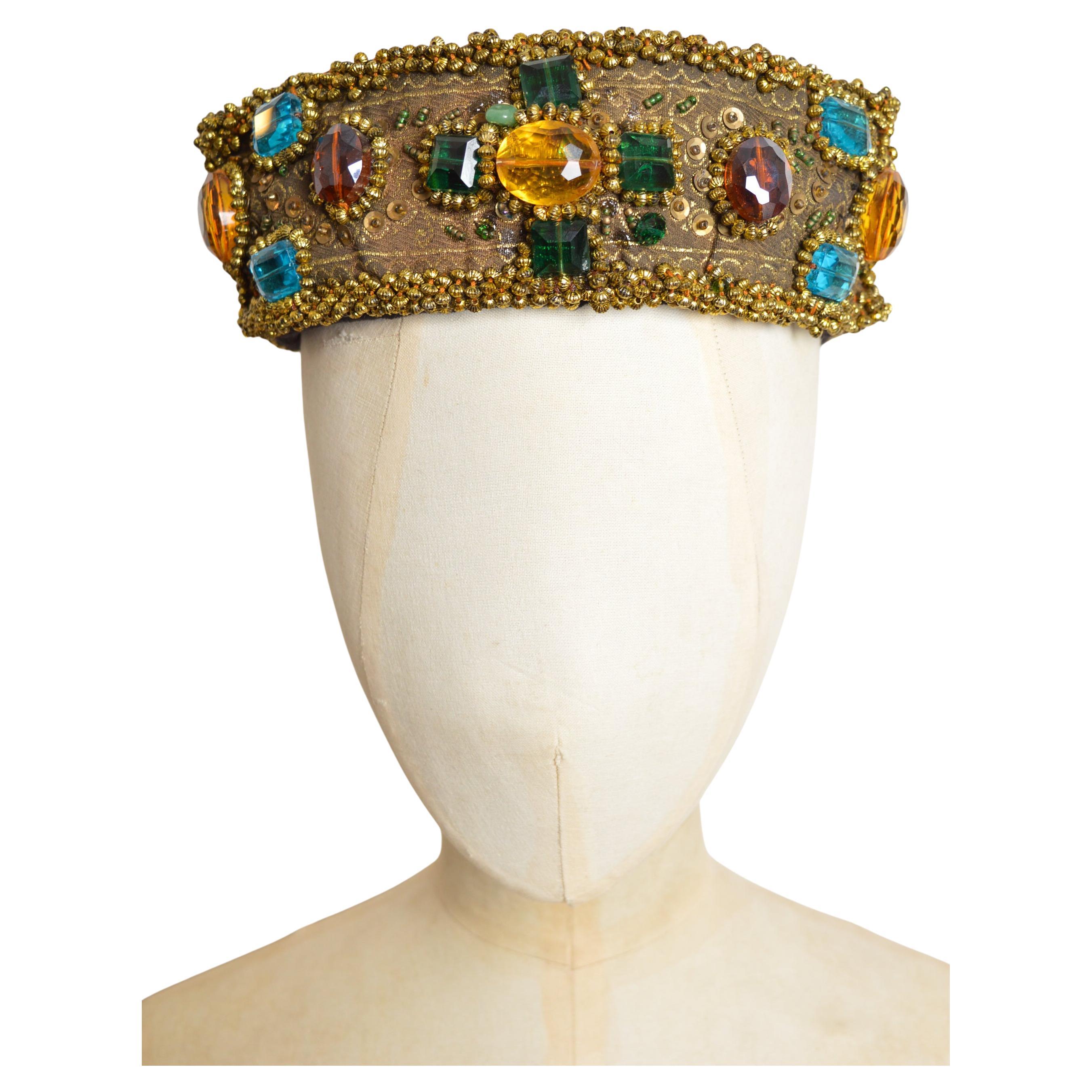 Vintage Byzantine Inspired Jewel Stone Head Dress Band - Head piece Crown