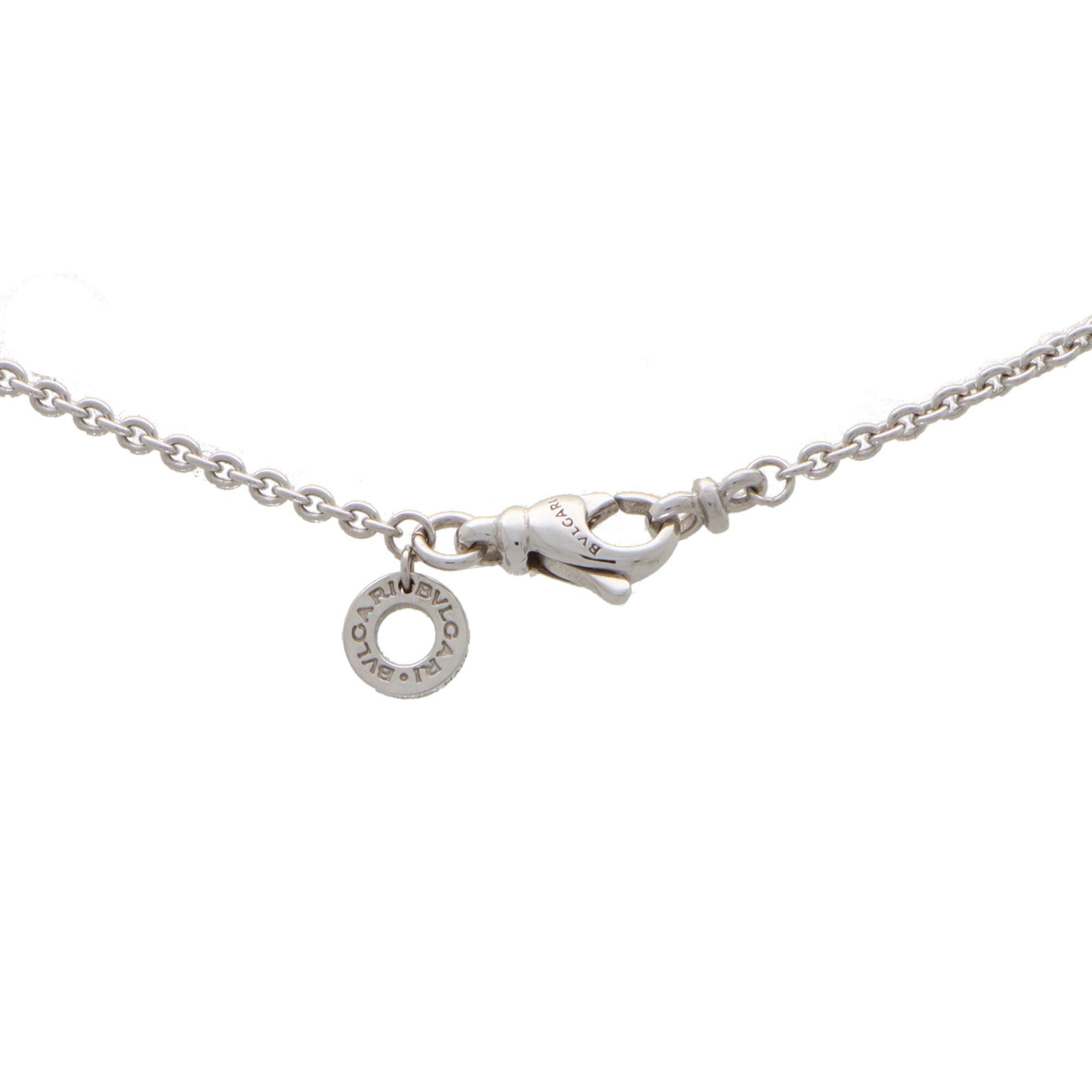 Round Cut Vintage B.Zero1 Diamond Pendant Necklace Set in 18k White Gold For Sale
