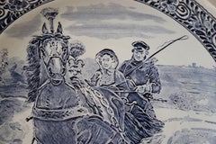 Vintage circa 1950er Jahre große Royal Delft Boch Blau und Weiß Wall Charger Teller