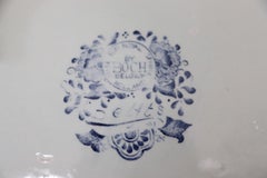 Piatto da parete grande Royal Delft Boch bianco e blu, vintage, anni '50 circa