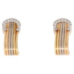 A.I.C. d'epoca di Cartier, orecchini a cerchio con diamanti in oro