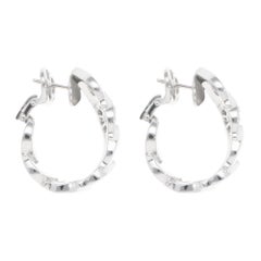 Vintage C de Cartier Diamond Hoop Earrings in White Gold