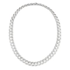 Vintage C de Cartier Diamond Necklace in White Gold