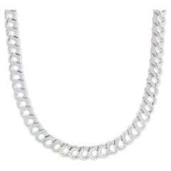 Vintage C de Cartier Diamond Necklace in White Gold