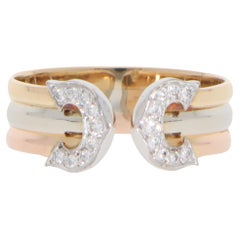 Anello a fascia aperta con diamanti vintage A.I.C. in oro