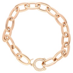 Vintage C De Cartier Diamond Open Link Bracelet in 18k Rose Gold