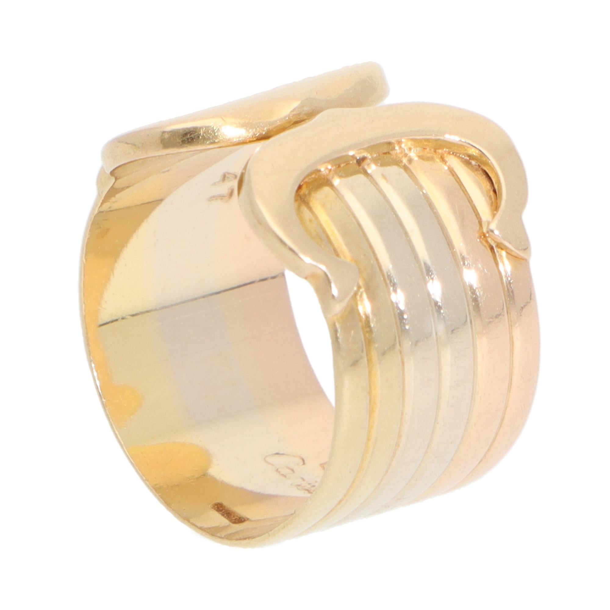 Vintage C de Cartier Open Band Ring in Gold In Excellent Condition In London, GB