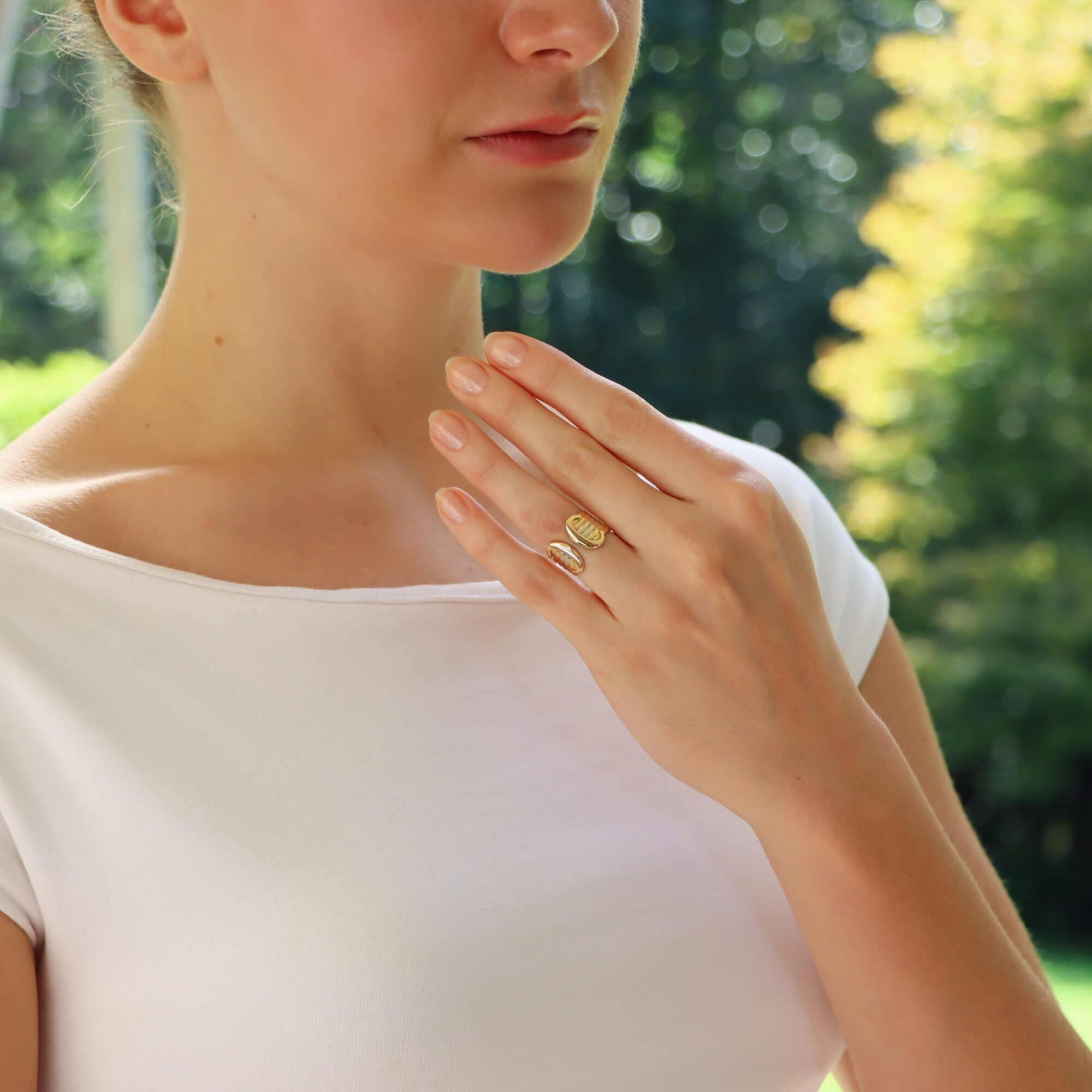 Modern Vintage C de Cartier Open Band Ring in Gold