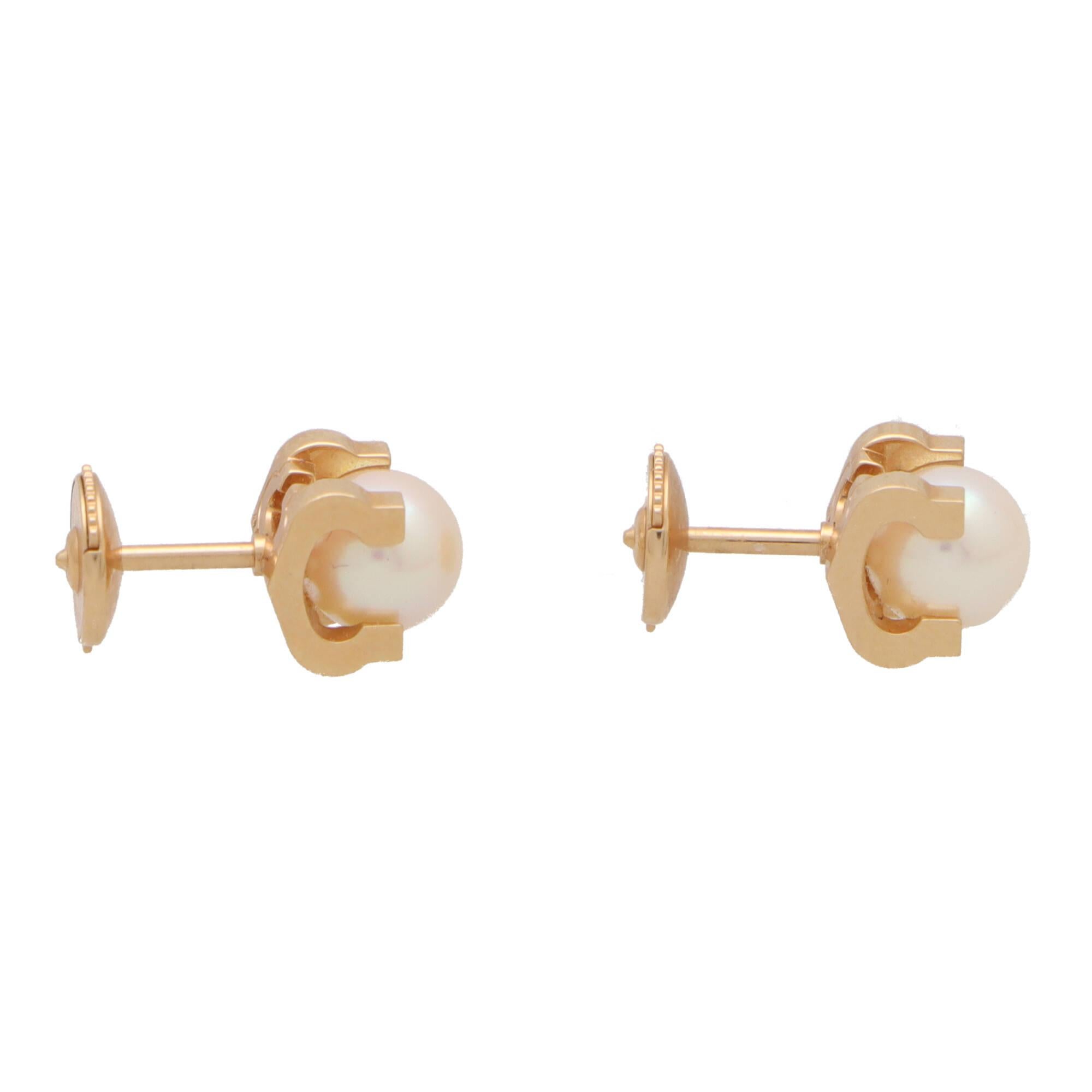 cartier pearl stud earrings