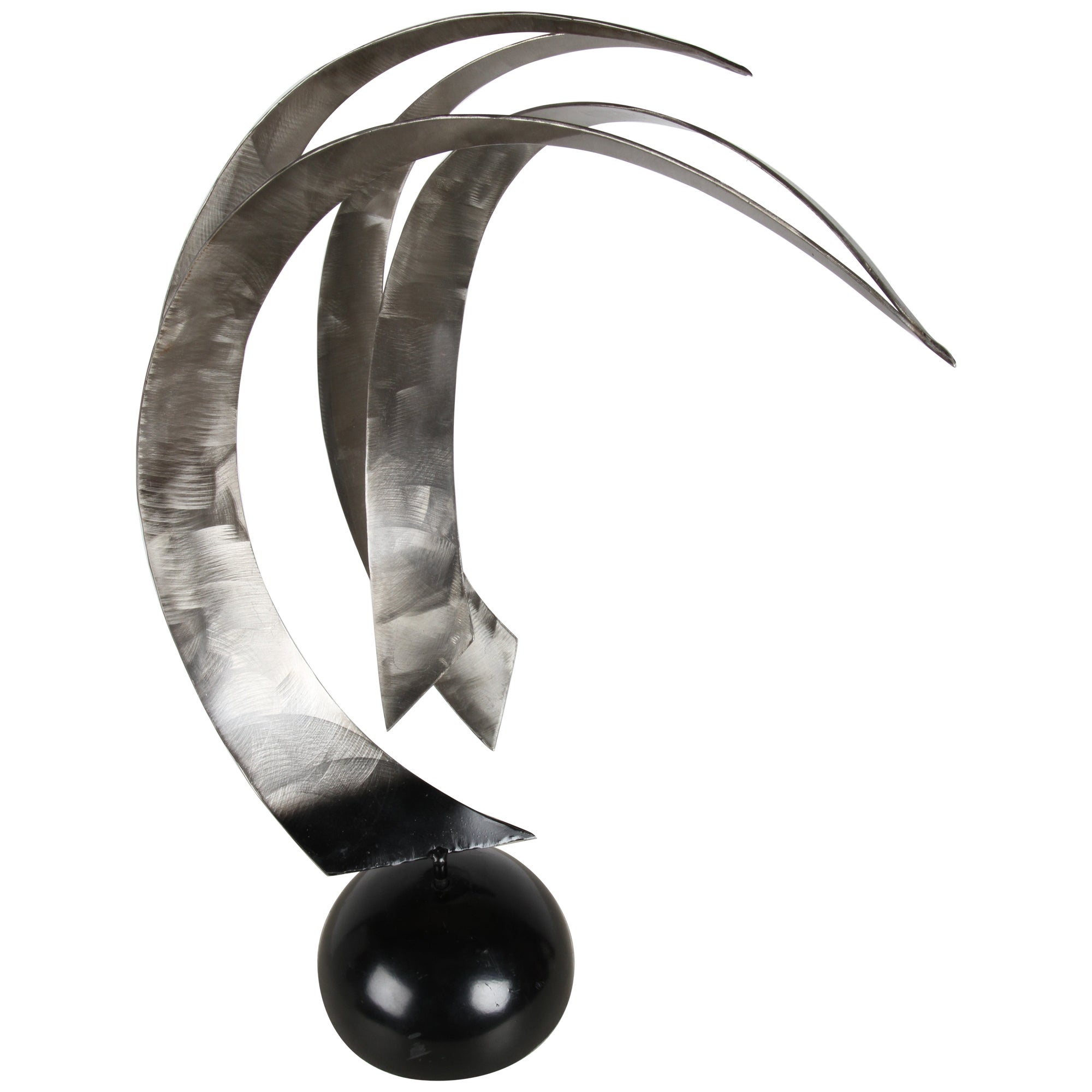 Vintage C. Jeré Escultura de mesa abstracta de acero cepillado de estilo moderno de mediados de siglo