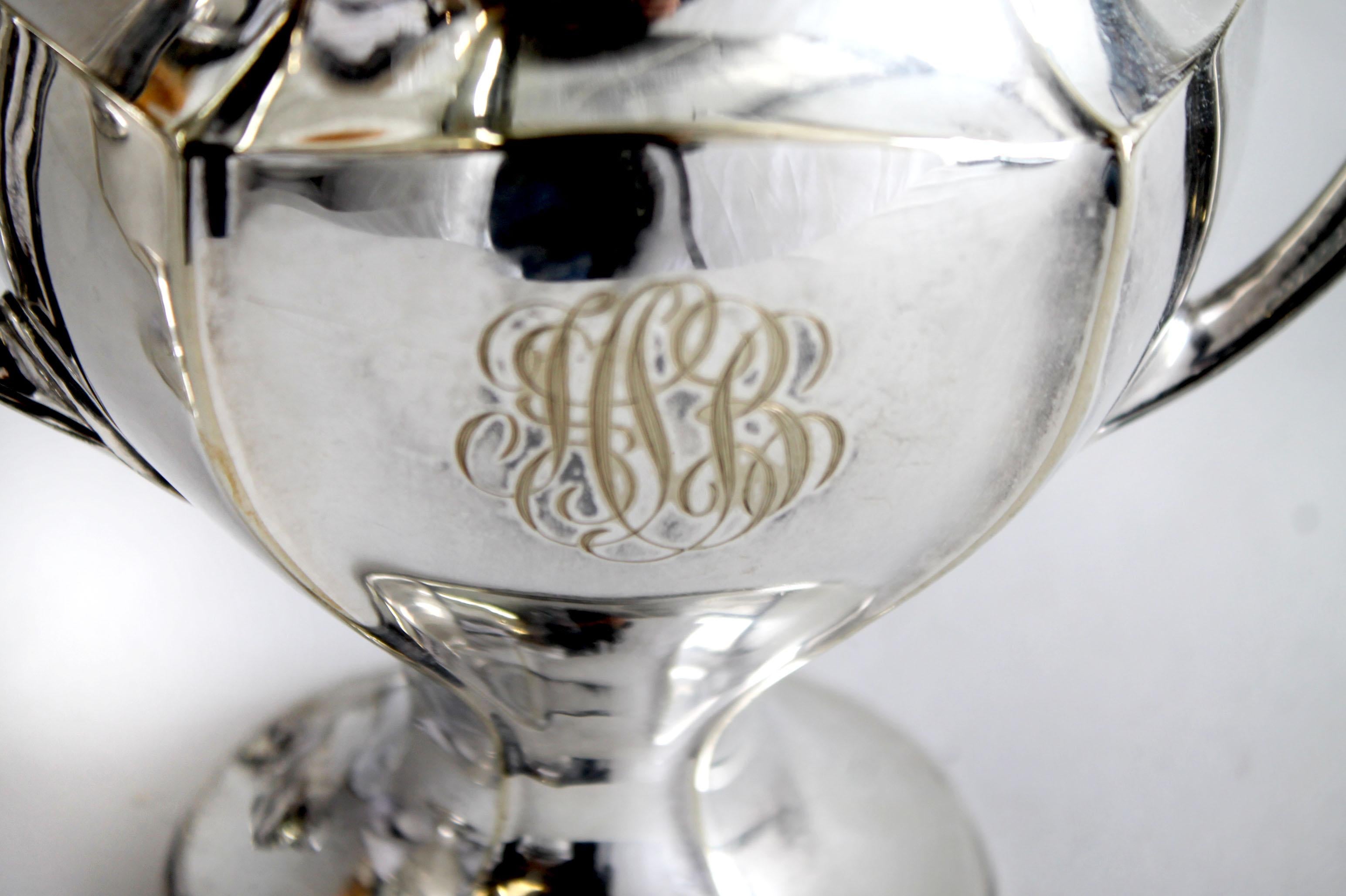 Vintage circa 1920s Gorham Monogram Silver Plate Coffee Tea Set 6