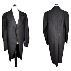 Vintage c1930s Men''s Schwarz Wolle Mischung Frack
