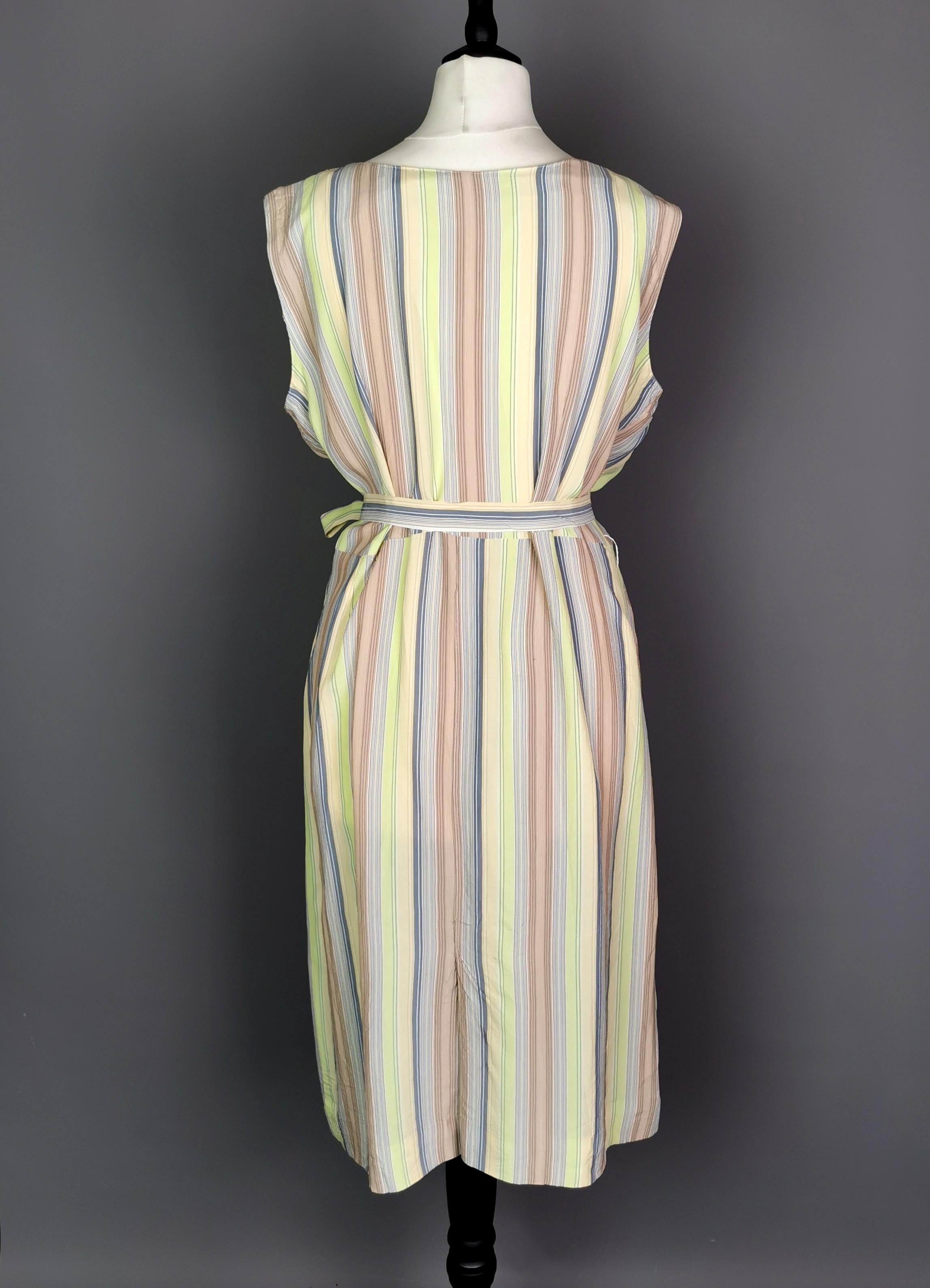 Vintage c1930s striped rayon day dress  For Sale 6