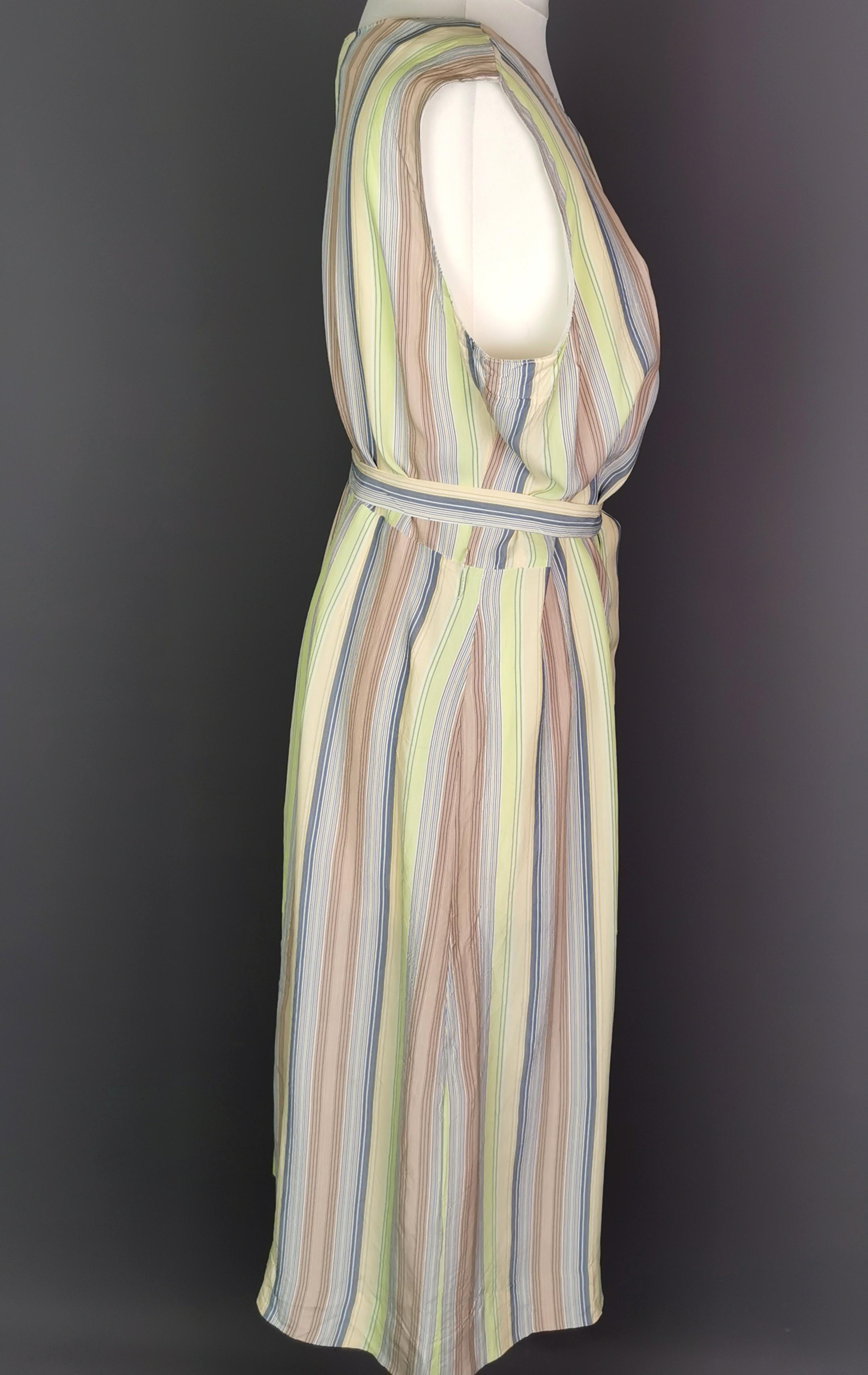 Women's Vintage c1930s striped rayon day dress  For Sale