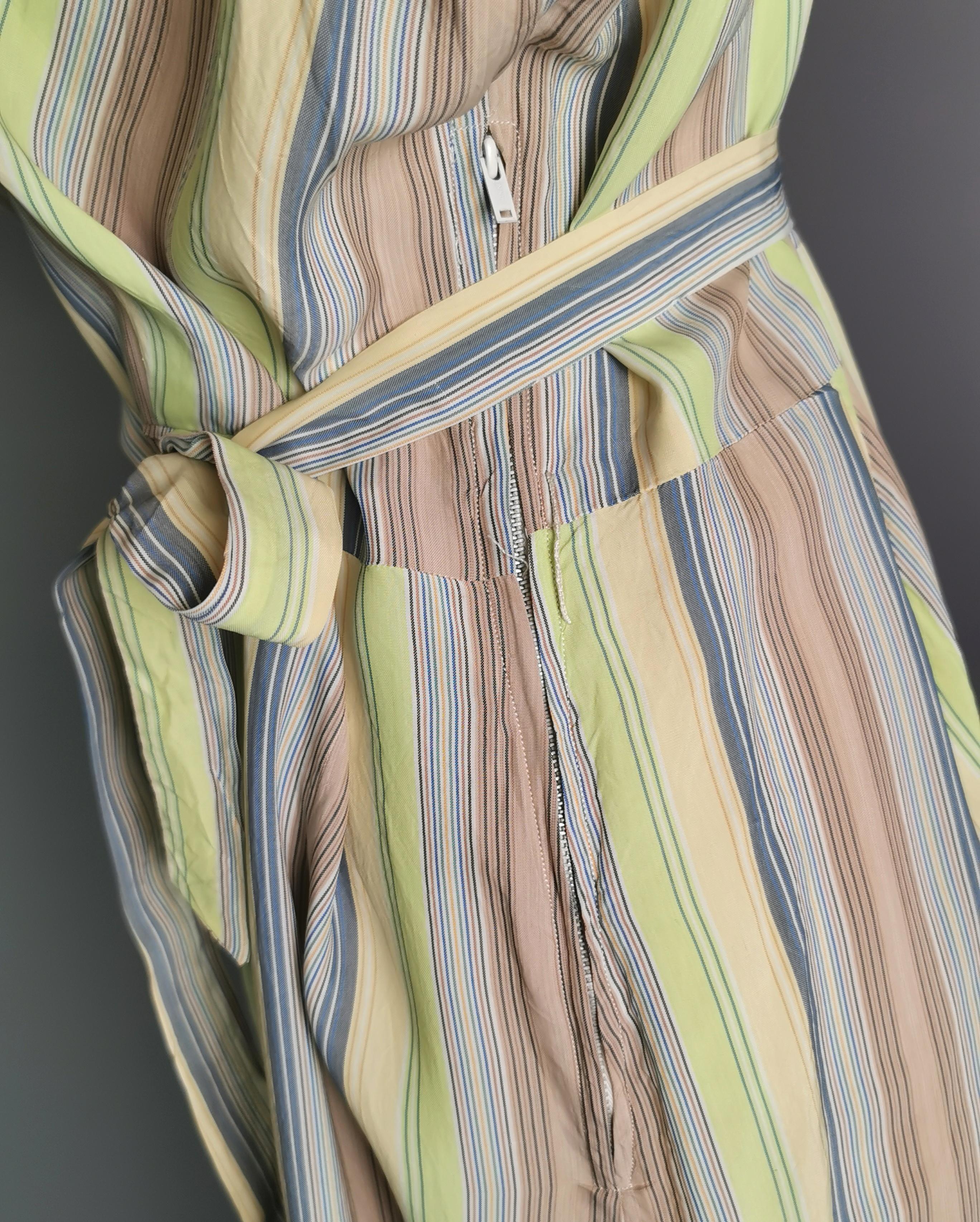 Vintage c1930s striped rayon day dress  For Sale 2