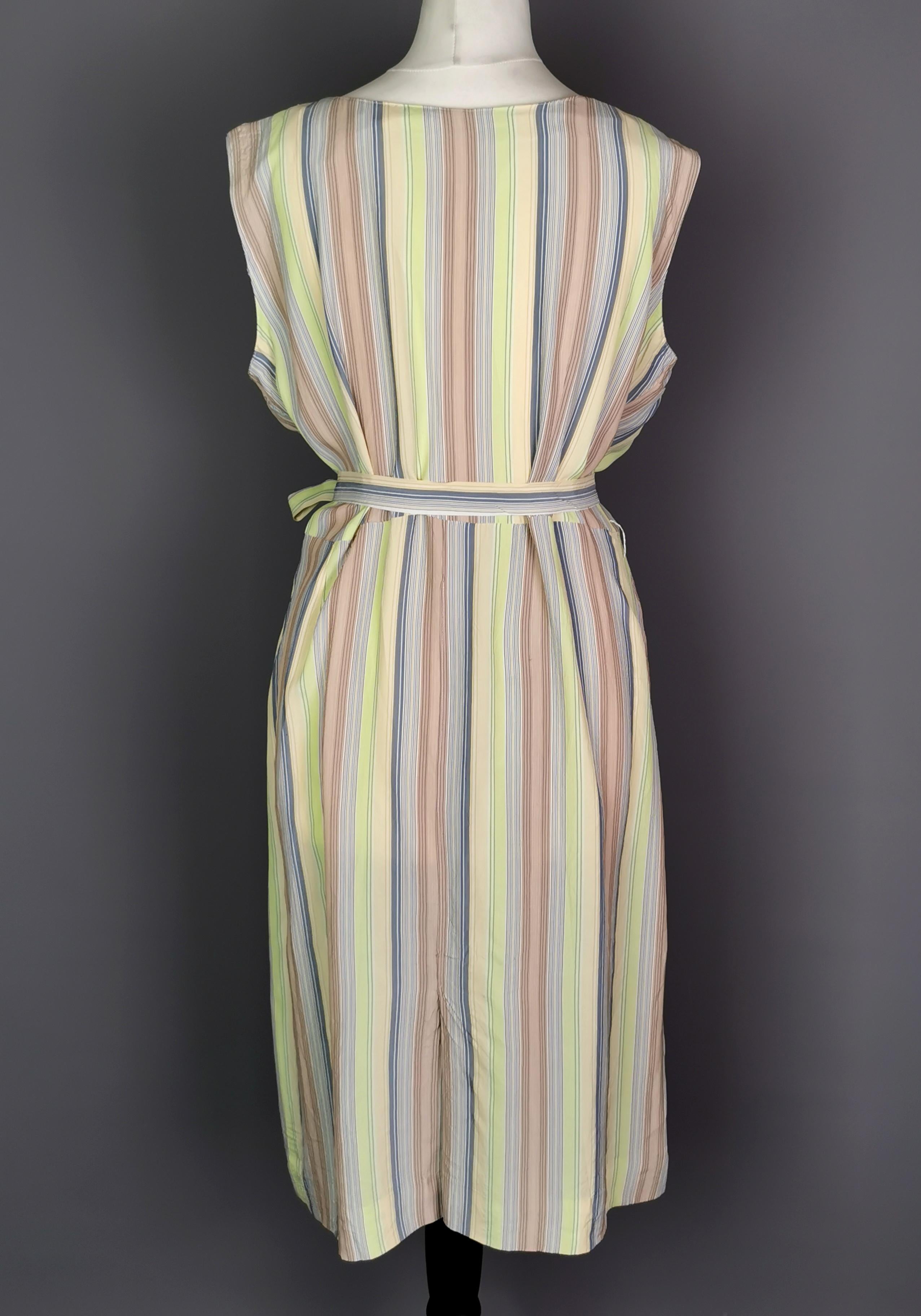 Vintage c1930s striped rayon day dress  For Sale 4