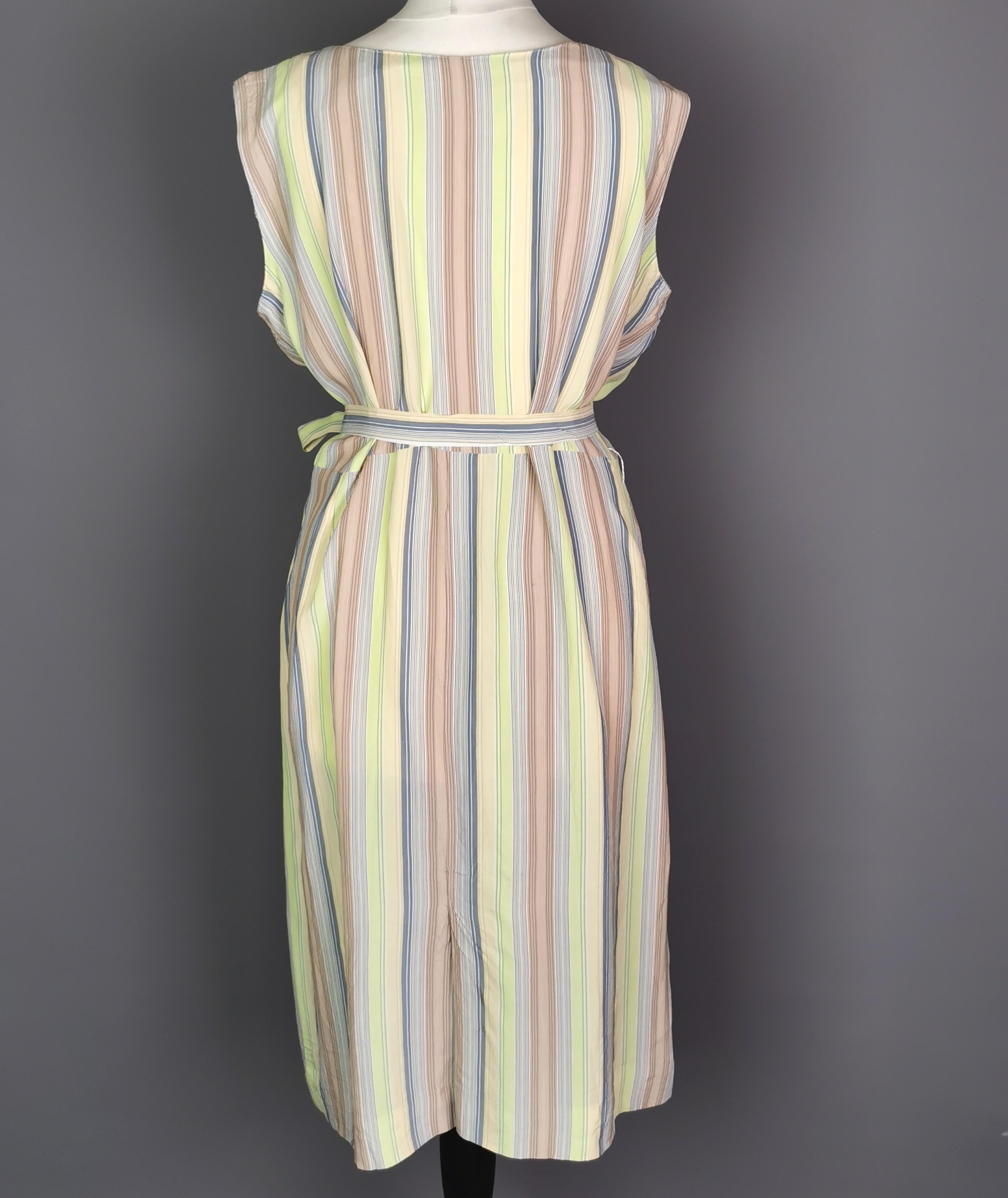Vintage c1930s striped rayon day dress  For Sale 5