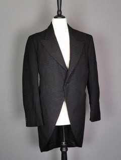 Vintage c1940s Mens Black wool tailcoat