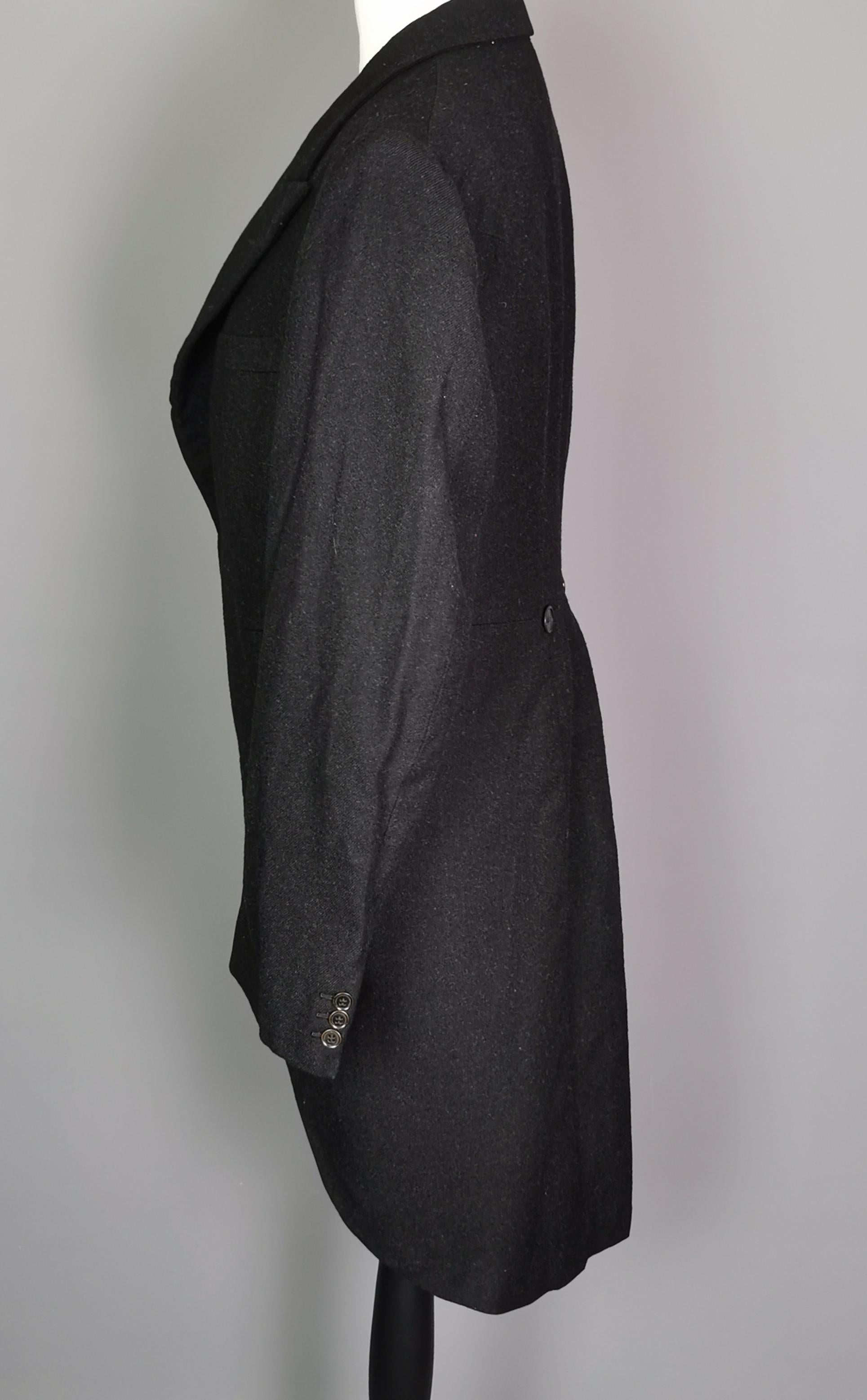 Vintage c1940s Mens Black wool tailcoat  4