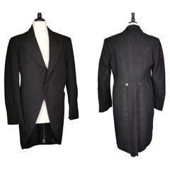 Vintage c1940s Mens Black wool tailcoat 