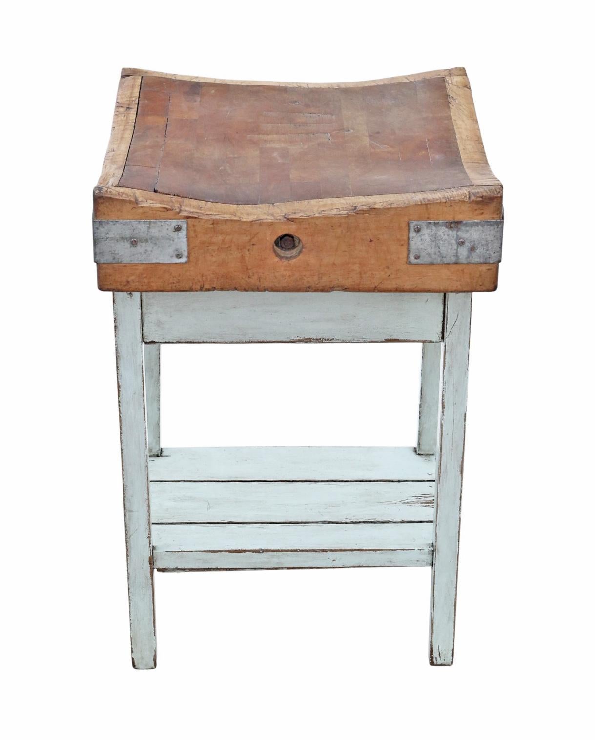 Milieu du XXe siècle Vintage c.1950 Butcher's Block on Stand - Quality Kitchen Side / Work Table en vente