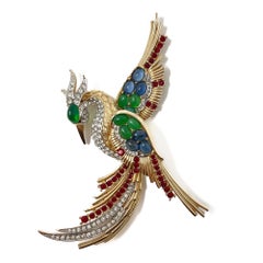 Vintage c.1960 American Rhinestone Bird of Paradise Brooch Vintage c.1960 American Rhinestone Bird of Paradise Brooch