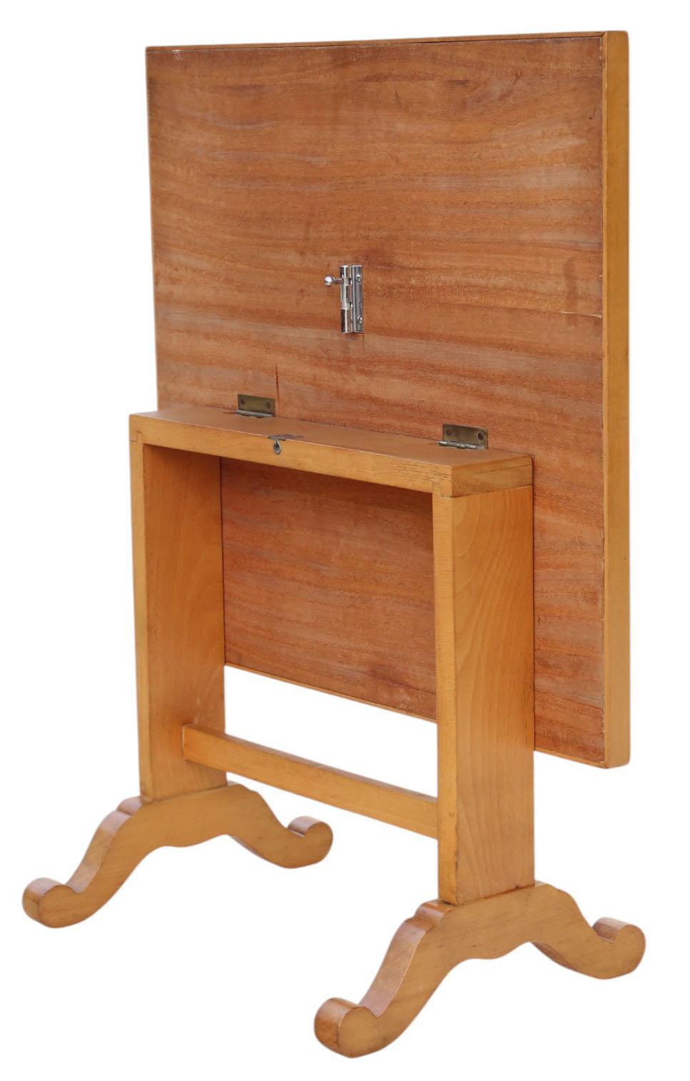 Tavolino basculante in intarsio di faggio d'epoca del 1960 - Tavolino di qualità in vendita 2