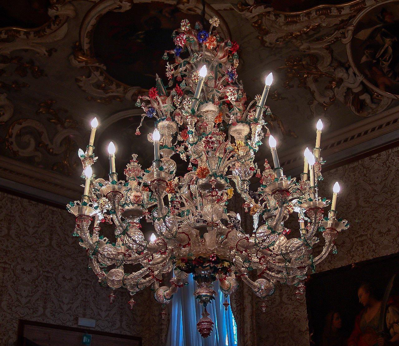Lustre vintage en verre de Murano « Ca'' Rezzonico » d'après Giuseppe Briati, Italie, années 1960 3