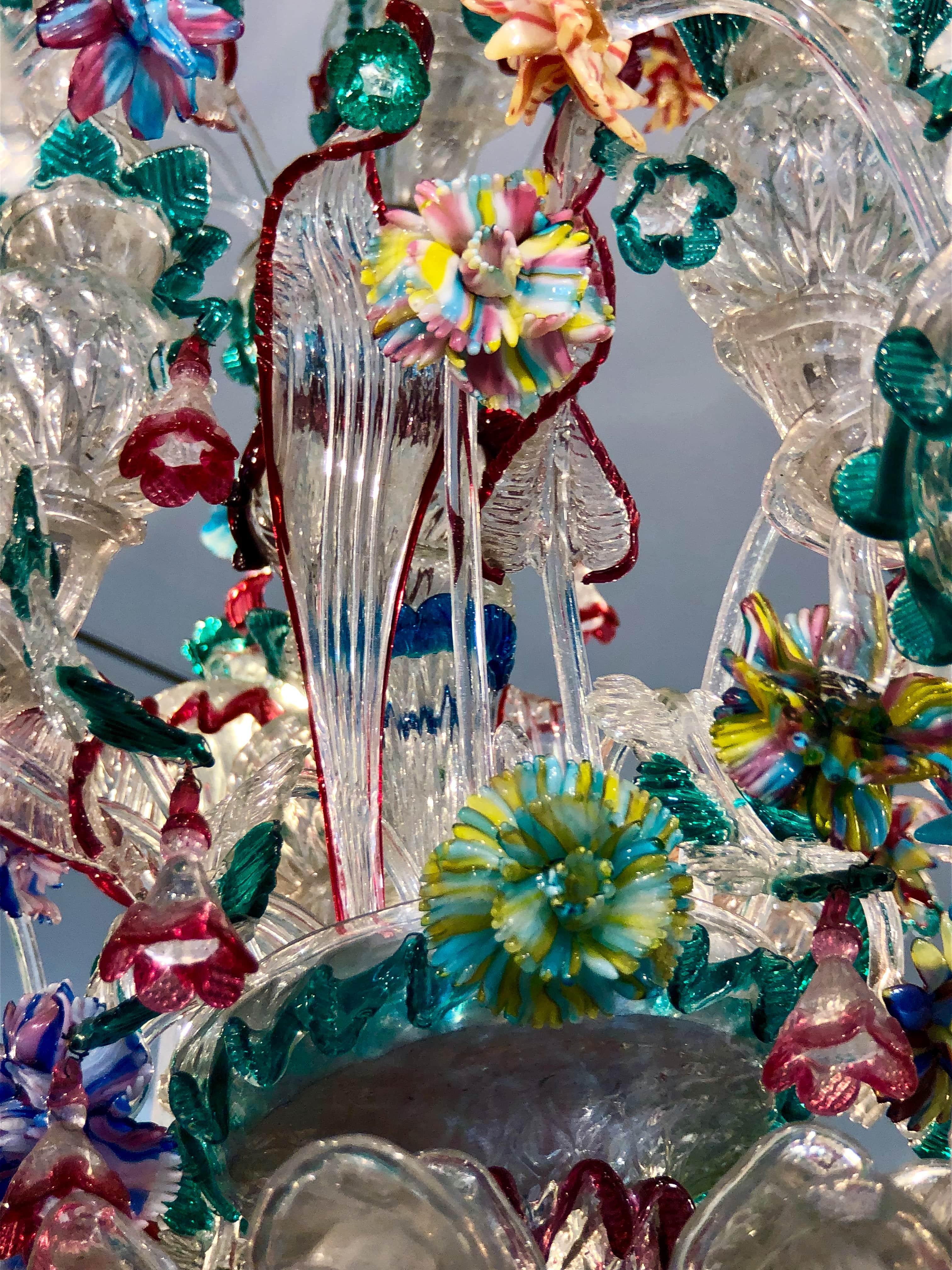 Rococo Lustre vintage en verre de Murano « Ca'' Rezzonico » d'après Giuseppe Briati, Italie, années 1960