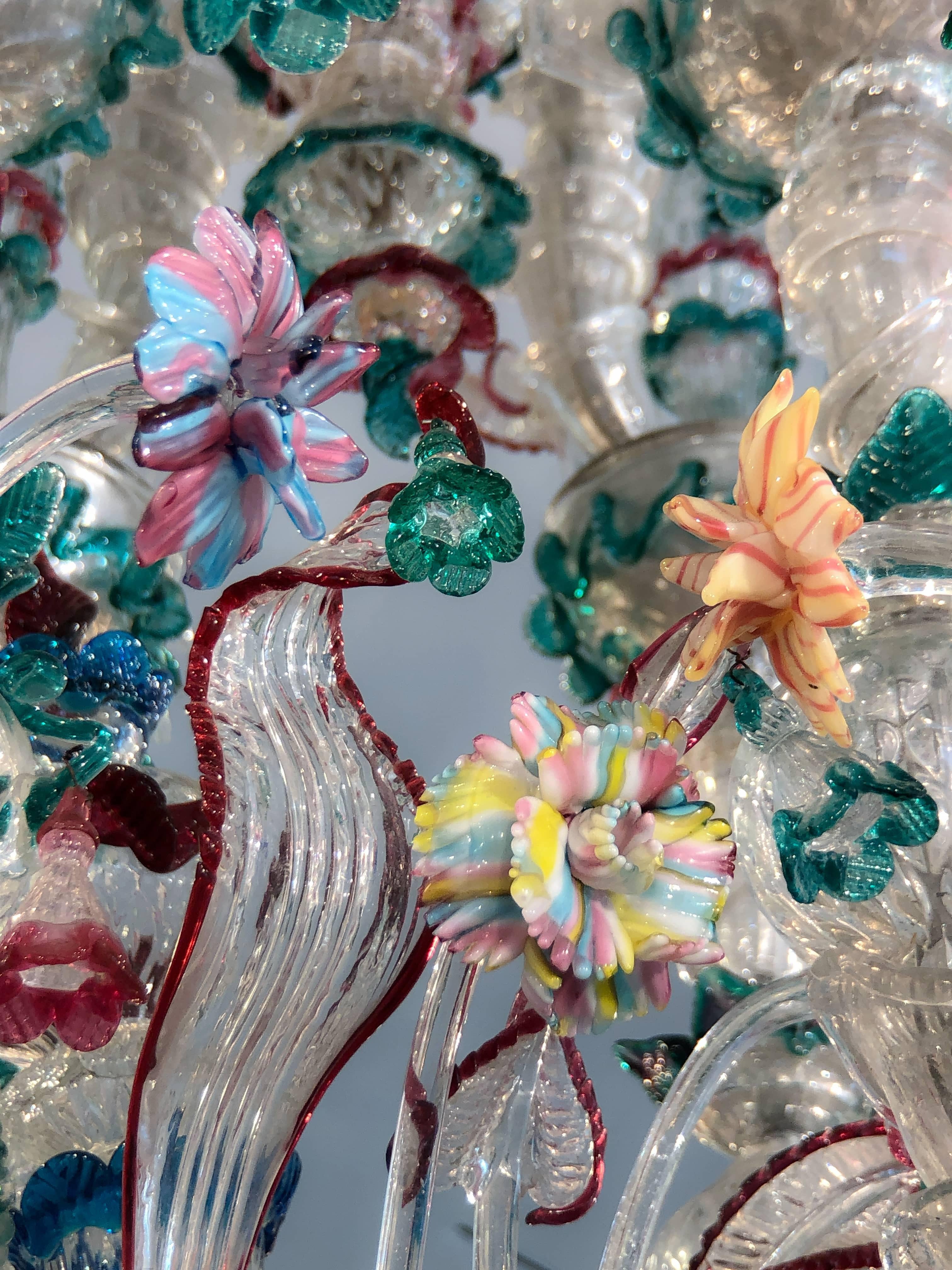Fait main Lustre vintage en verre de Murano « Ca'' Rezzonico » d'après Giuseppe Briati, Italie, années 1960