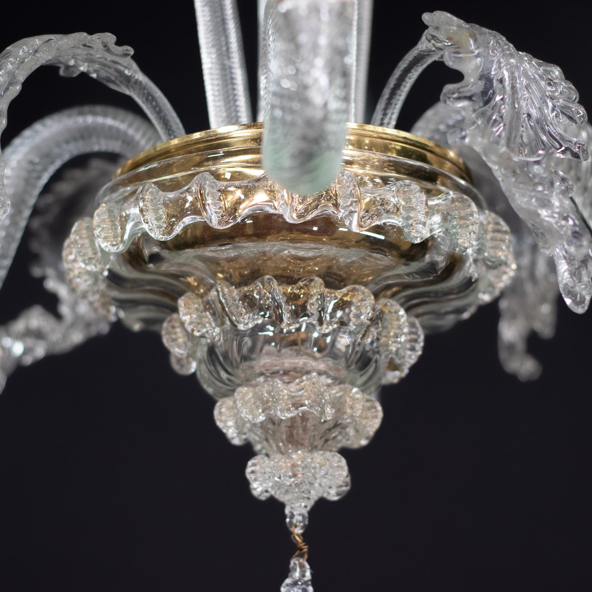 Vintage Ca’ Rezzonico Style Gold‑Infused Murano in the Manner of Giuseppe Briati For Sale 5