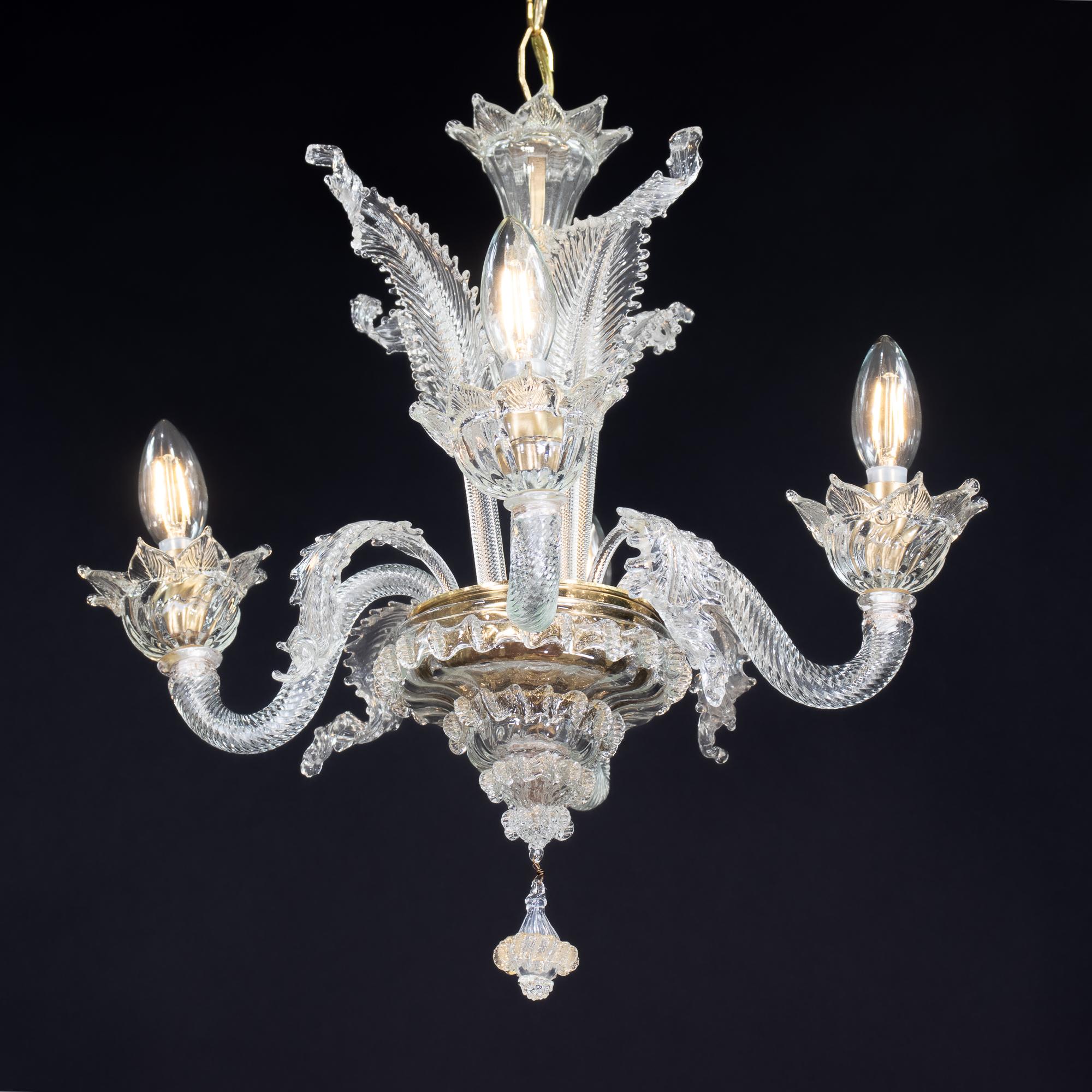 Vintage Ca’ Rezzonico Style Gold‑Infused Murano in the Manner of Giuseppe Briati For Sale 10