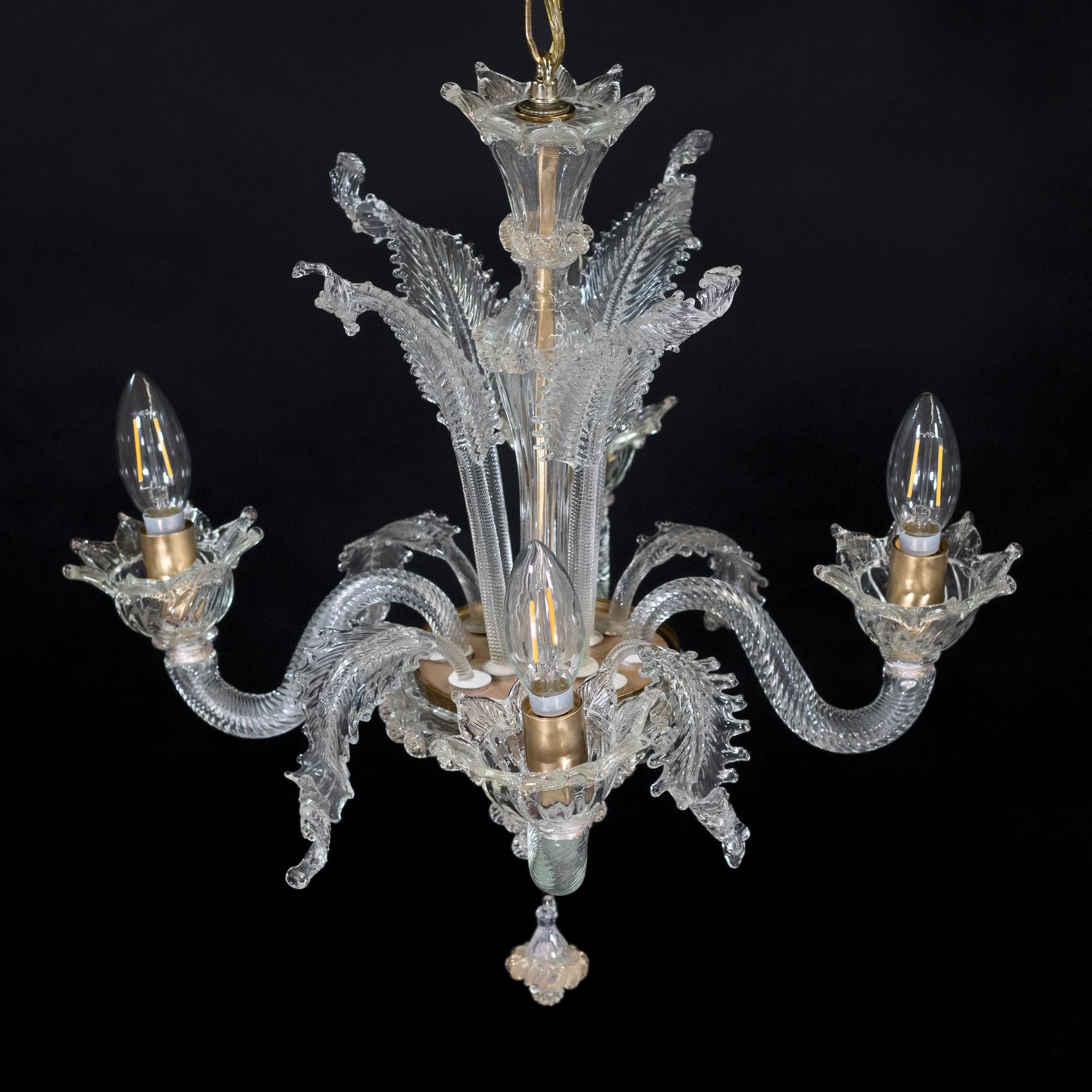 Italian Vintage Ca’ Rezzonico Style Gold‑Infused Murano in the Manner of Giuseppe Briati For Sale