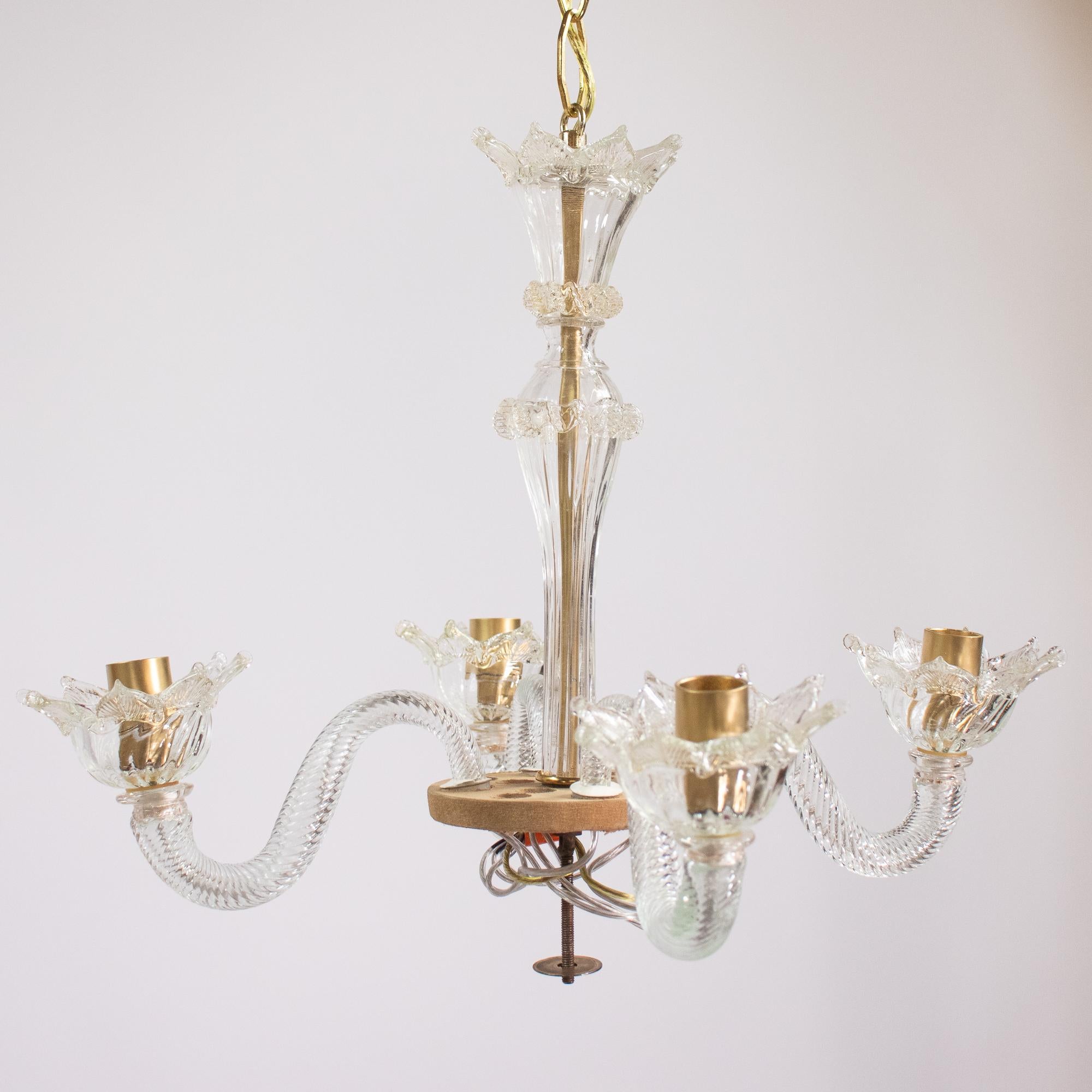 20th Century Vintage Ca’ Rezzonico Style Gold‑Infused Murano in the Manner of Giuseppe Briati For Sale