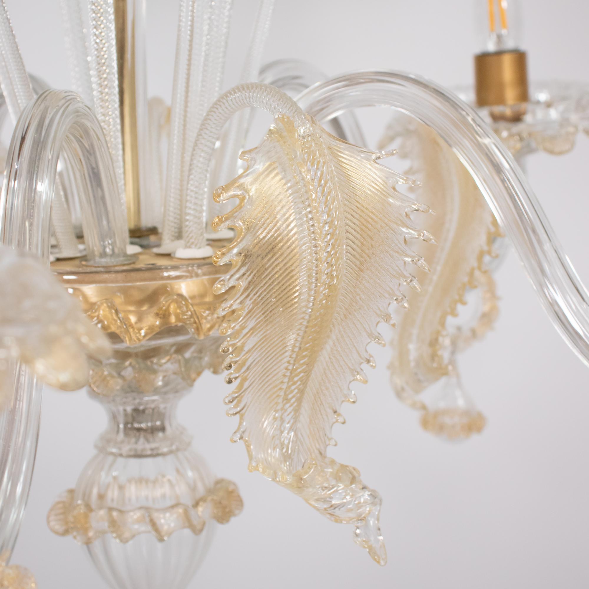 Vintage Ca' Rezzonico Style Gold-Infused Murano Kronleuchter inspiriert von Briati im Angebot 2