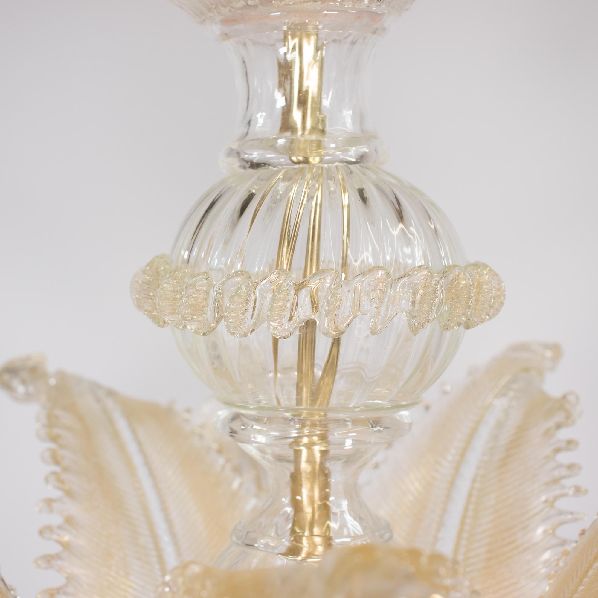 Vintage Ca' Rezzonico Style Gold-Infused Murano Kronleuchter inspiriert von Briati im Angebot 9