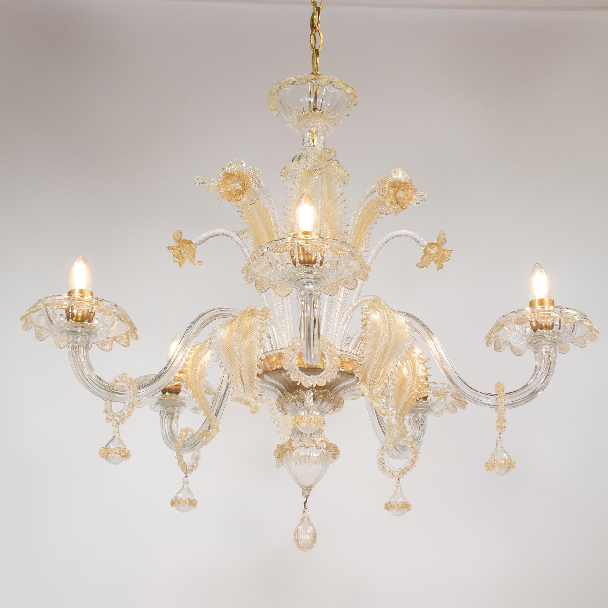 Vintage Ca' Rezzonico Style Gold-Infused Murano Kronleuchter inspiriert von Briati im Angebot 10