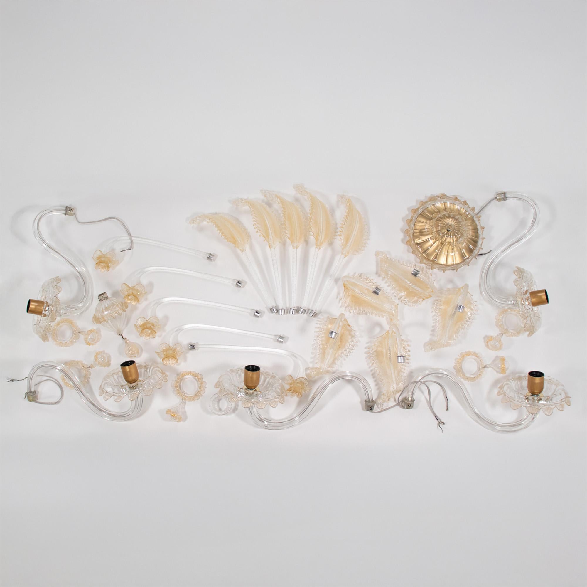 Vintage Ca' Rezzonico Style Gold-Infused Murano Kronleuchter inspiriert von Briati (Barock) im Angebot