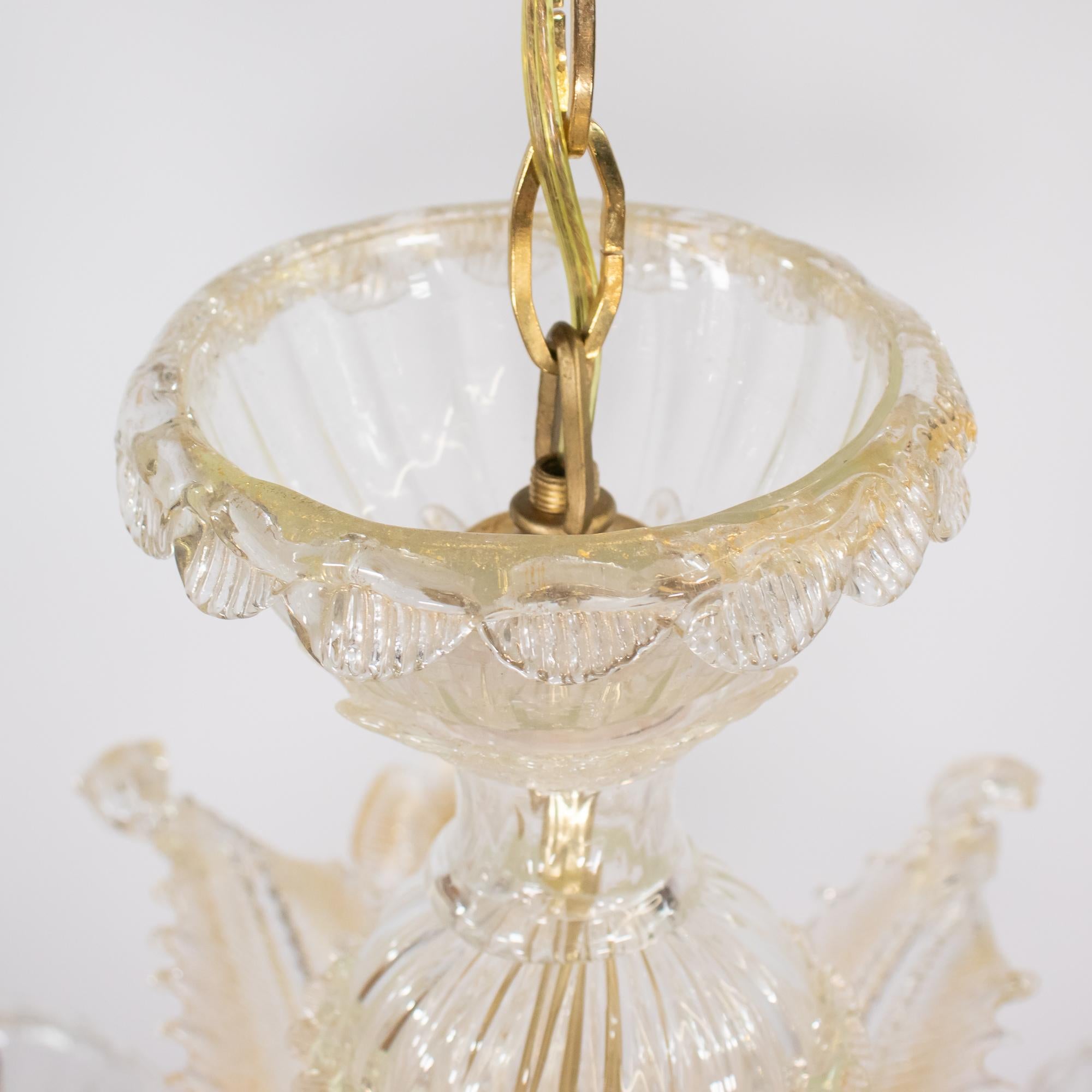 Vintage Ca' Rezzonico Style Gold-Infused Murano Kronleuchter inspiriert von Briati (Italienisch) im Angebot