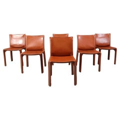 Vintage Cab dining chairs by Mario Bellini for Cassina, 1970s - set of 6